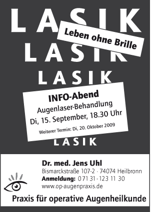 Info-Abend zum Thema LASIK am 15. September 2009